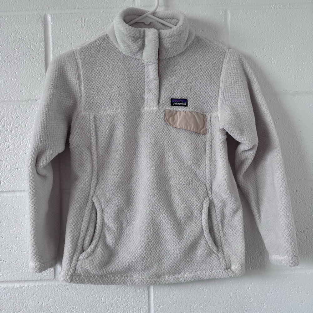 PATAGONIA White Snap-T fleece Pullover Jacket Medium 10